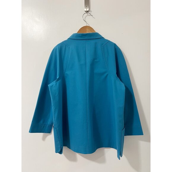 Lafayette 148 New York Blue Zip Front Casual Jacket Size Small - Picture 3 of 8